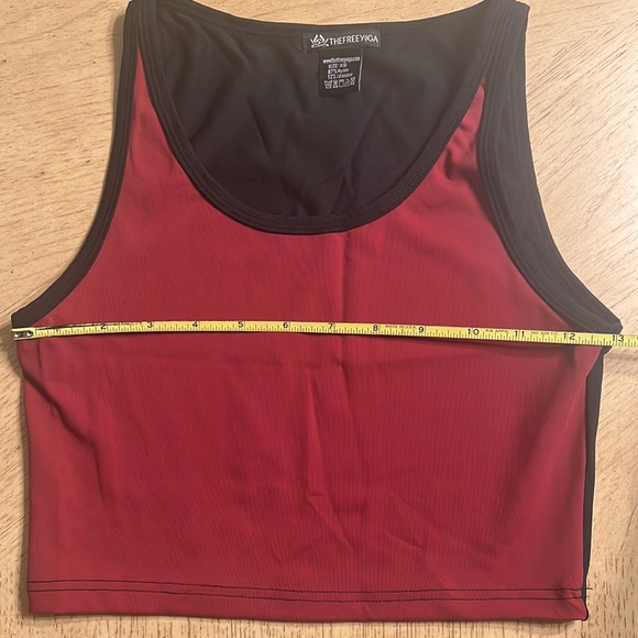 LAST CALL Maroon and Black Workout Top - Picture 3 of 7